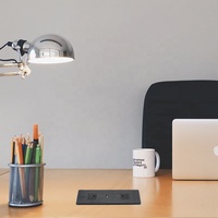 Prises de charge rapide USB 65 W, 2 prises de courant américaines, panneau de prise encastré pour meubles, prise de bureau encastrée, panneau de prise américain