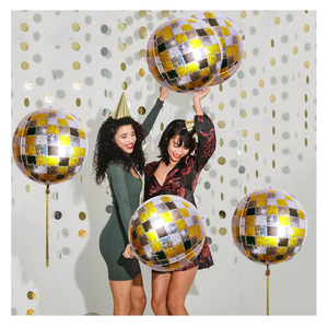 80s 90s rétro décorations de fête populaires <span class=keywords><strong>Rock</strong></span> and Roll Looks 4D Disco ballons en métal brillant feuille ballon décor de mariage - Product Image 6