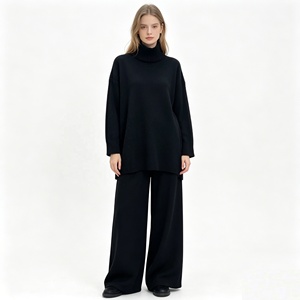 Set di Abbigliamento Invernale per Donne Musulmane, Maglione Oversize Casual in Tinta Unita, Completo in <span class=keywords><strong>Maglia</strong></span> per Loungewear - Product Image 5