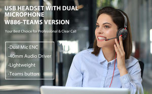 Le <span class=keywords><strong>casque</strong></span> <span class=keywords><strong>téléphonique</strong></span> à suppression de bruit ENC à double micro peut terminer et répondre aux appels sur le <span class=keywords><strong>casque</strong></span> UC des équipes - Product Image 3