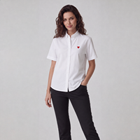Chemise à manches courtes unisexe de couleur unie AMI, broderie délicate de mini-cœur, logo personnalisé disponible