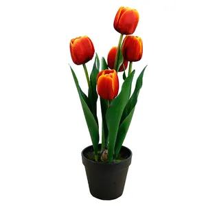 Hoge Kwaliteit Kunstbloemen Tulpen 7-Heads Tulp Potted Voor Huisdecoratie