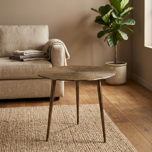 Designer Classic Multi-Purpose Wood & Brass <b>Stool</b> Ottoman - Product Image 3