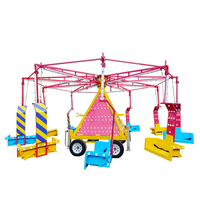 Nouveau manège carrousel mobile pour enfants, parc d'aventure intérieur/extérieur, parc d'attractions, manège à balançoire pour enfants, chaise volante en fibre de verre et métal