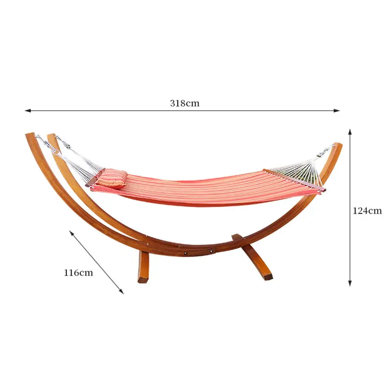 Y Shape Larch Wood Indoor Park Hammock Bed With Frame