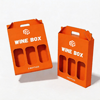 Boîte en papier kraft ondulé extra-résistant, boîtes cadeaux écologiques pour vin, pour 3 bouteilles et 2 bouteilles de vin rouge et blanc, rangement pour bouteilles