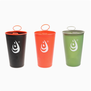 Gobelet d'eau pliable portable 200 ml avec logo personnalisé, couleur noir et rouge, pour courses, trail running, gobelet souple en TPU - Product Image 6