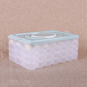 Egg Storage Box 24 Compartment Stackable Plastic With Lid For Eggs Dumplings Wontons Seafood - Product Image 3