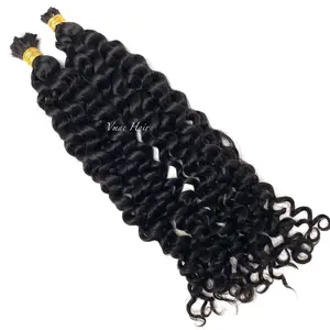 VMAE Indian Full Cuticle Aligned No Weft Virgin Hair Bulk Wholesale Water Curly Weave Bulk Human Hair For Braiding