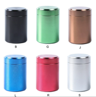 Vente en gros de boîte ronde en métal noir mat en aluminium pour thé en acier 100ml de suppléments de café en poudre avec couvercle