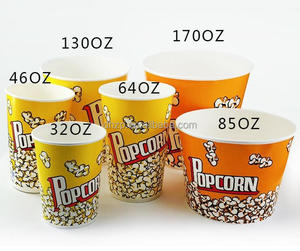 Take Away Paper Box Custom Cheap Disposable Free Sample China Cardboard Pop Corn Boxes Packaging Paper Popcorn Box