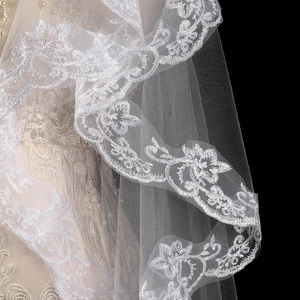 刺繍フラワースタイルのウェディングヴェイルフランスレース生地 - Product Image 2