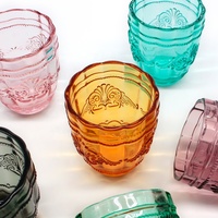 LANGXU Verres à vin de luxe en cristal de couleur ambre sans pied décoratifs gravés Cadeau vente en gros de ensembles de verres à vin