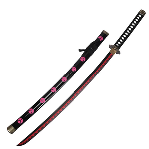 Haute qualité Anime Roronoa <span class=keywords><strong>Zoro</strong></span> une pièce bambou bois samouraï épée enfants jeu de rôle jouet Katana épées pour Cosplay jouant garçons - Product Image 5
