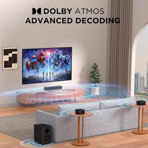 Barre de son 5.1 canaux avec Dolby Atmos, avec caisson de basses sans fil et 2 <span class=keywords><strong>enceintes</strong></span> surround, système audio surround Bluetooth 410W - Product Image 6