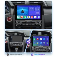 Radio para Auto Android CARUPEZ de 9 Pulgadas con GPS y CarPlay Integrados para Honda Civic 10ª Generación 2016-2021 (compatible con amplificador OEM, cámara, radar)