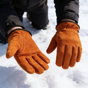 Gants de travail en cuir de vachette jaune de haute qualité, 10 pouces, pour hommes, pour <span class=keywords><strong>la</strong></span> conduite, le jardinage, <span class=keywords><strong>la</strong></span> construction, <span class=keywords><strong>la</strong></span> soudure - Product Image 4