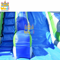 Toboggan aquatique gonflable avec fosse à balles et piscine à jets, PVC écologique, taille et couleur personnalisables, divertissement extérieur commercial
