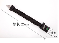 Bracelet de survie multifonctionnel en gros pour l'extérieur avec boussole et sifflet d'urgence en TPE/PVC