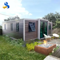 Maison conteneur préfabriquée extensible en acier de 40 pieds sur 20 pieds, écologique, économe en énergie, portable, de luxe, pour hôtel ou villa