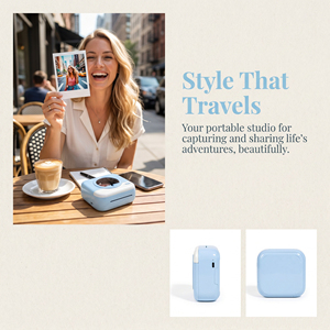 <span class=keywords><strong>Imprimante</strong></span> <span class=keywords><strong>photo</strong></span> thermique portable mini sans encre, impression couleur, compacte, sans fil, connectivité USB pour smartphones (plastique) - Product Image 5