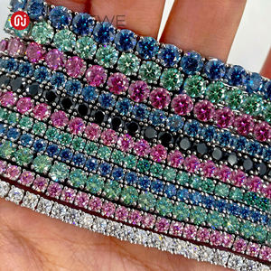 Bracelet tennis en moissanite coloré GIGAJEWE, plaqué or 18 carats, argent 925, coupe <span class=keywords><strong>ronde</strong></span> 3/4/5 mm, délicat, réglable, bijoux de luxe - Product Image 4