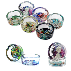 Lovisle Tech Glas-Aschenbecher 1 Set mit 6 Stück Runde Zigarren-Zigaretten-Tischaschenbecher für Innen- und Außenbereich - Product Image 3