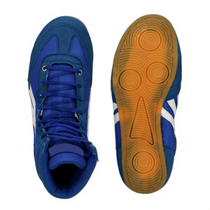 Chaussures de boxe professionnelles unisexes légères et respirantes à lacets en cuir véritable et synthétique avec semelle antidérapante haute performance - Product Image 1