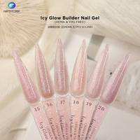 Gel de construction pour ongles Icy Glow de 1 kilogramme, sans HEMA ni TPO, gel de construction pour extensions d'ongles scintillant, dans un pot, logo personnalisé OEM