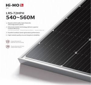 Panneau solaire bifacial à double vitrage de 550W 540W-560W à cellules coupées en deux pour projet d'énergie solaire industrielle - Product Image 2