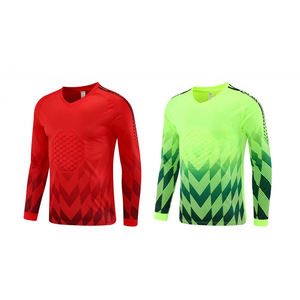 2025 En 2026 Nieuw Seizoen Op Maat Gemaakte Hoogwaardige Laaggeprijsde Groothandel Voetbal Keepersuniformen In Rood En Groen - Product Image 2
