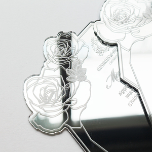 Tarjetas de mesa de menú de boda acrílicas con espejo plateado de diseño personalizado Ins, tarjetas de agradecimiento para boda, banquete de boda <span class=keywords><strong>y</strong></span> decoración - Product Image 4
