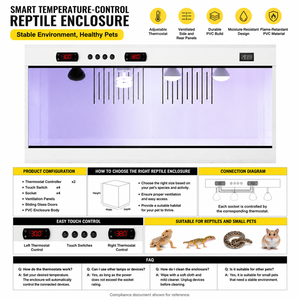 Factory Wholesale PVC Reptile <strong>Terrarium</strong> With Constant Temperature Heating System For <strong>Ball</strong> <strong>Python</strong> Bearded Dragon Gecko - Product Image 5