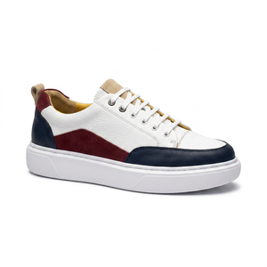 Baskets décontractées pour hommes en cuir véritable et daim, chaussures de sport patchwork, couleur personnalisée, chaussures de skateboard tendance, vente en gros - Product Image 1