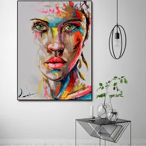 abstracte olieverf grote Suppliers-Abstract Mes Portret Olieverf Moderne Big Size Canvas Wall Art Gedrukt Canvas Posters Prints Dropshipping