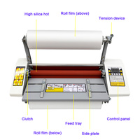 Machine à plastifier automatique à double face à vitesse réglable 9460T, machine à plastifier A2 à chaud et à froid, machine à plastifier A2