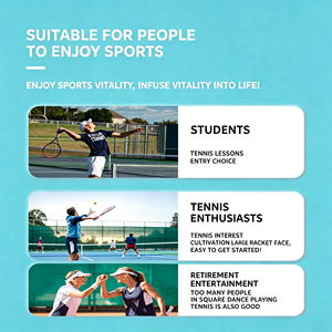 Raquette de tennis pour femme en carbone composite durable, vente en gros d'usine, avec surgrip confortable pour débutantes, entraînement, look sport féminin - Product Image 6