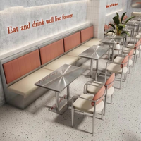 Table de bar personnalisée en acier inoxydable, table de cantine moderne, mobilier de cantine, table à manger en acier inoxydable