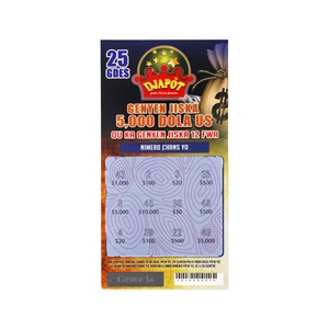 Impresión Rápida, Entrega Inmediata, Tarjeta de Lotería Personalizada con Diseño Rojo y Negro, Tema de Números Ganadores, Boletos de Lotería para Rascar - Product Image 2