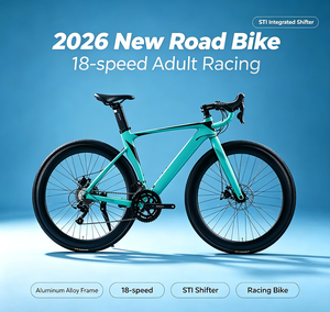 2026 Neues Rennrad, STI Integrierter Schalthebel, Aluminiumlegierungsrahmen, 18-Gang Erwachsenen-Rennrad - Product Image 1