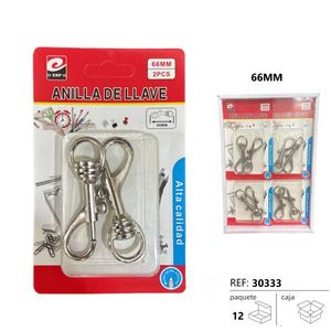 Anelli Portachiavi in Metallo di Alta Qualità, 66mm, 2 Pezzi - Product Image 3