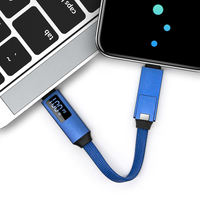 Neuestes 5A Schnellladungs-3-in-1-LED-Display-Schlüsselanhänger-USB-C-Kabel, magnetisches USB-Kurzkabel, Computer-Aluminiumlegierung, reine Kamera-Qualität