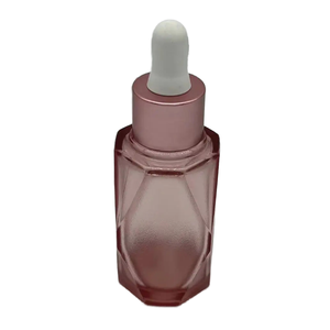 Transparent Pink Prismatic 30ml PETG Plastic Engraving Cosmetic Essential Oil <strong>Dropper</strong> <strong>Bottle</strong> Durable Rubber Skin Care Serum - Product Image 1