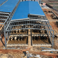 Structure en acier durable résistante au vent, hangar à bétail, abri pour moutons, ferme préfabriquée, bâtiment d'élevage isolé pour animaux