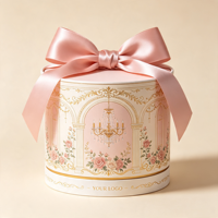 Boîte cadeau cylindrique élégante en carton rigide pour coffret cadeau cosmétique de luxe, boîte florale personnalisée imprimée en gros