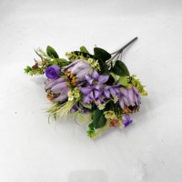 Karangan Bunga Duka Cita Buatan dari Kain dengan Protea, Bunga Peringatan untuk Makam & Rangkaian Pemakaman