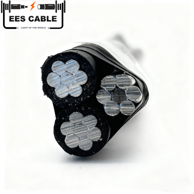 0.6/1kV ABC Triplex aluminum cable 4AWG Periwinkle / 21.1mm²  Oyster Aerial Bundled Cables 3Cores ACSR/ XLPE ASTM B230