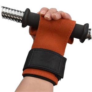 Protège-mains unisexe en cuir de vachette noir pour entraînement de force et levage, protection professionnelle avec boucle auto-agrippante – Vente chaude - Product Image 1