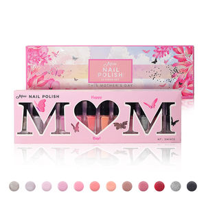 Juego de esmalte de uñas seco al aire para niños Etiqueta privada Diamante Bajo costo Normal Modelones Gel brillante 12PCs Juego de esmalte de uñas - Product Image 1