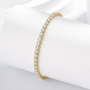 Bracelet Tennis Empilable Personnalisé Brésil Fever Riviera 3mm en Zircon Cubique Rond pour Femme, Bijou <span class=keywords><strong>de</strong></span> Mode pour Fête et Fiançailles - Product Image 5